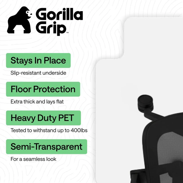 Alt view image 2 of 7 - Office Chair Mat for Hardwood, Heavy Duty, 36x48 Clear Lip Easy Glide Slip Resistant Mats Under Desk, Hardwood Floor Protector for Work and Gaming Rolling Chairs, Computer Accessories
