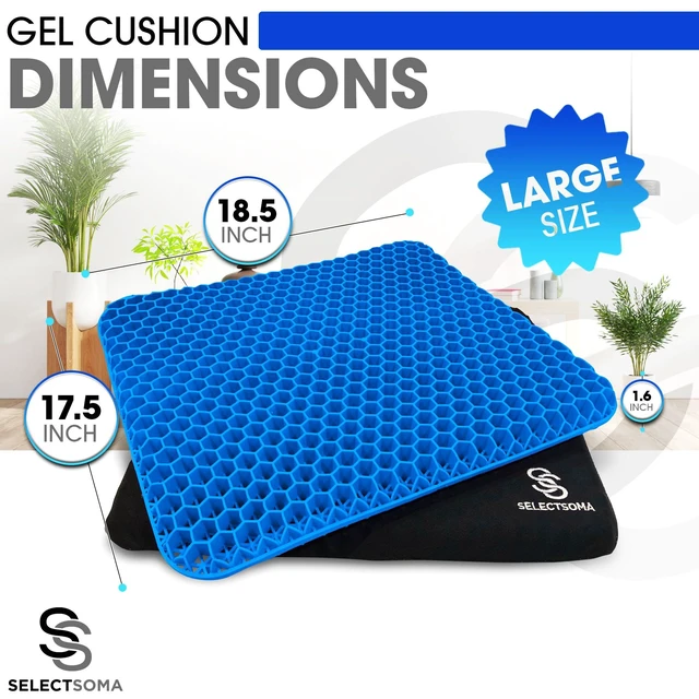 Alt view image 4 of 7 - Large Gel Seat Cushion for Long Sitting, Pressure Relief for Back and Hips