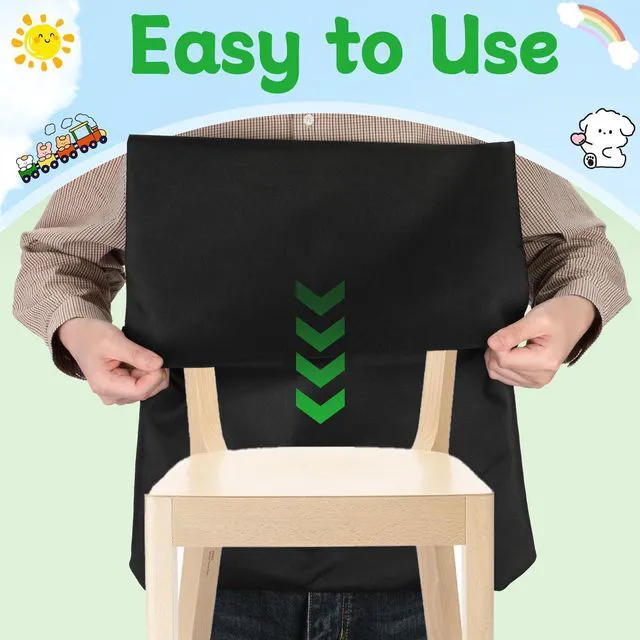 Alt view image 6 of 7 - 24 PCS Chair Pockets for Classroom, 20 x 17 Inch Extra Large Seat Sacks with Name Tags, Heavy-Duty Oxford Fabric Chair Organizers for School, Home, Office Black
