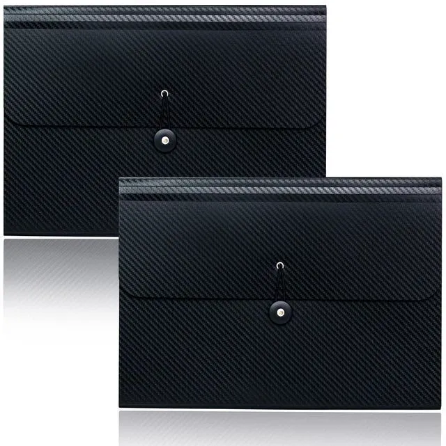 Main image of 2Pcs 13 Pockets Accordion File Organizer Expanding File Folders Accordion File Holder with Elastic Buckles Closure, A4 Paper Document Organizer for Home School Office