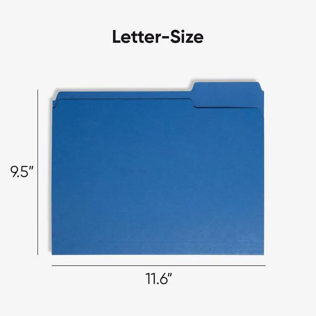 Alt view image 2 of 7 - File Folder, 1/3-Cut Tab, Assorted Positions, Letter Size, Navy, 100 per Box (13193)