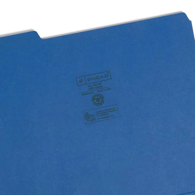 Alt view image 6 of 7 - File Folder, 1/3-Cut Tab, Assorted Positions, Letter Size, Navy, 100 per Box (13193)