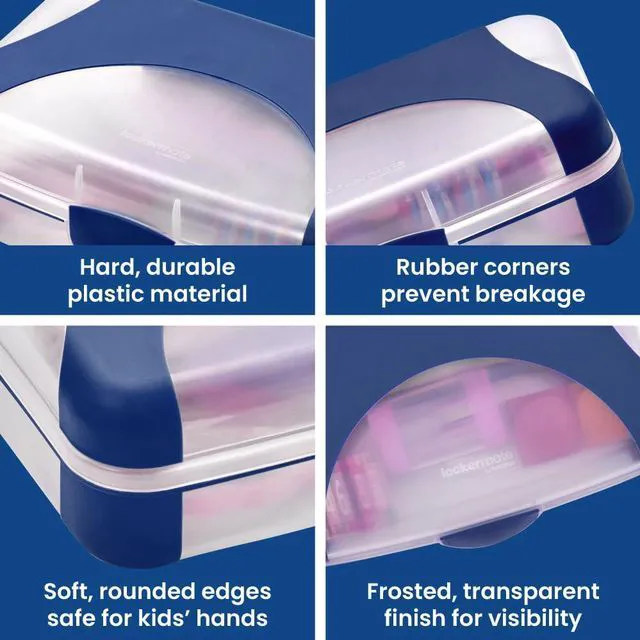 Alt view image 5 of 7 - by Bostitch Hard Pencil Case, Durable Plastic Pencil Box, Kid-Friendly Design, Navy & Clear