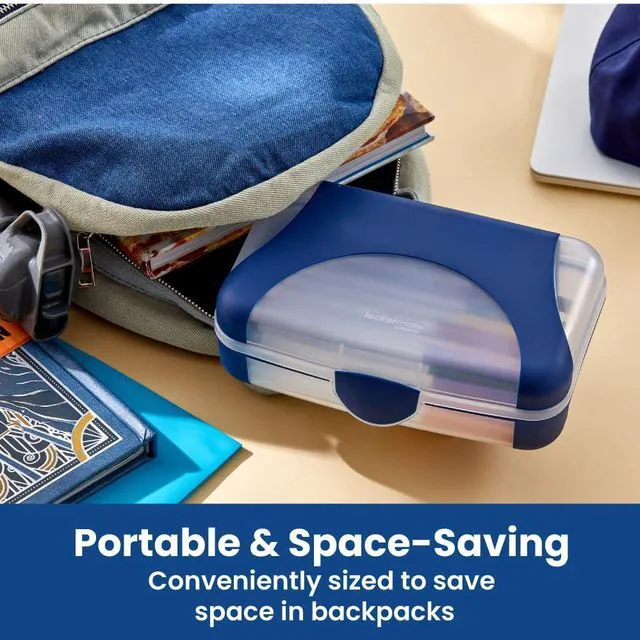 Alt view image 4 of 7 - by Bostitch Hard Pencil Case, Durable Plastic Pencil Box, Kid-Friendly Design, Navy & Clear