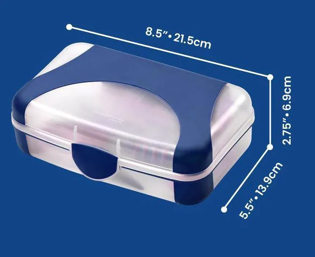 Alt view image 6 of 7 - by Bostitch Hard Pencil Case, Durable Plastic Pencil Box, Kid-Friendly Design, Navy & Clear
