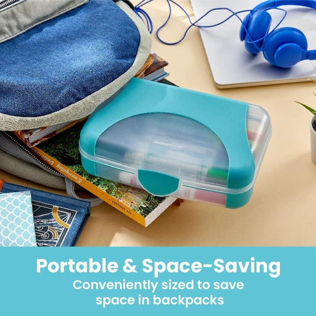 Alt view image 4 of 7 - by Bostitch Hard Pencil Case, Durable Plastic Pencil Box, Kid-Friendly Design, Teal & Clear