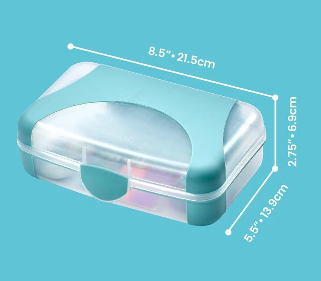 Alt view image 6 of 7 - by Bostitch Hard Pencil Case, Durable Plastic Pencil Box, Kid-Friendly Design, Teal & Clear