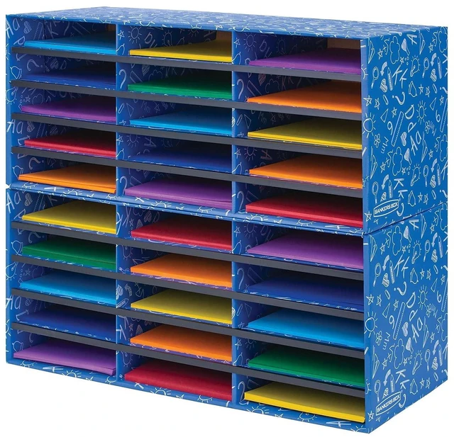 Main image of 30-Compartment Mail Sorter Turn paper piles into organized workflows with durable compartments that keep mail, forms, and projects easy to find