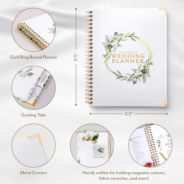Alt view image 6 of 7 - Wedding Planner Book and Organizer - Wedding Planner Book - Bridal Planning Binder with Countdown Calendar - Bride Gifts - (FLORAL)