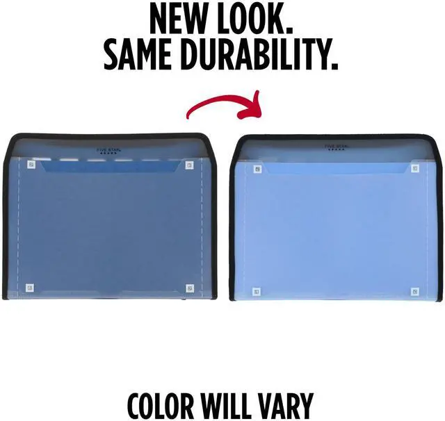 Alt view image 2 of 7 - Expanding File Organizer + Study App, 7-Pocket Accordian File Organizer, Zipper Closure, Holds 8.5" x 11" Paper, Blue (Color May Vary) (350099B)