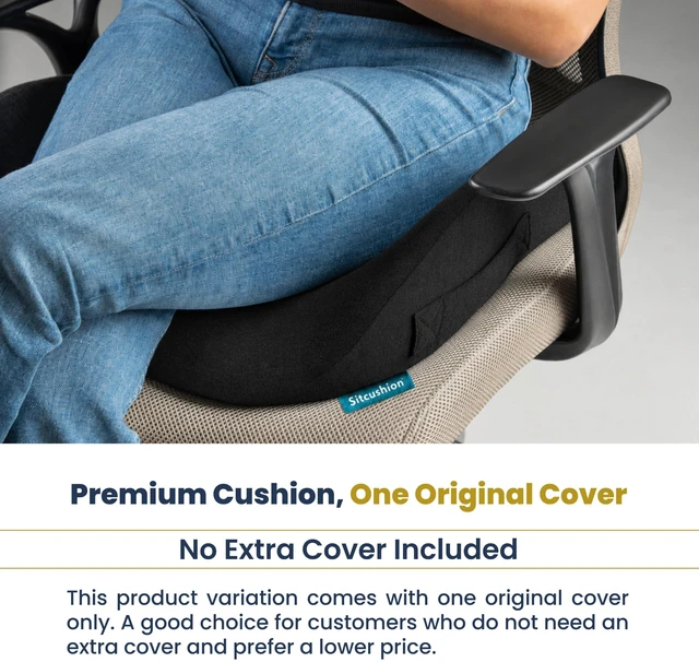 Alt view image 2 of 7 - Office Chair Cushion for Back & Tailbone, Sciatica Pain Relief Pillow Extra Large Seat Cushion and Tailbone Pain Relief Cushion for long desk work, coccyx pressure and Sciatica Pillow (Black)