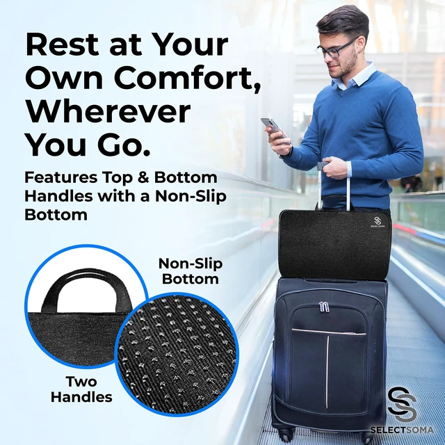 Alt view image 3 of 7 - Travel Gel Seat Cushion for Long Sitting, Pressure Relief with Carry Handle Foldable cooling gel cushion with a carry handle for car, plane and office. Eases tailbone and back pressure
