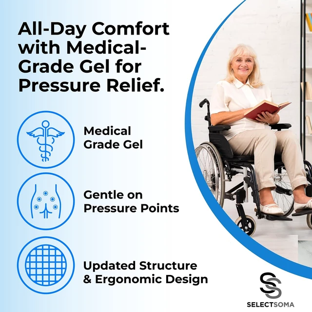Alt view image 4 of 7 - Travel Gel Seat Cushion for Long Sitting, Pressure Relief with Carry Handle Foldable cooling gel cushion with a carry handle for car, plane and office. Eases tailbone and back pressure