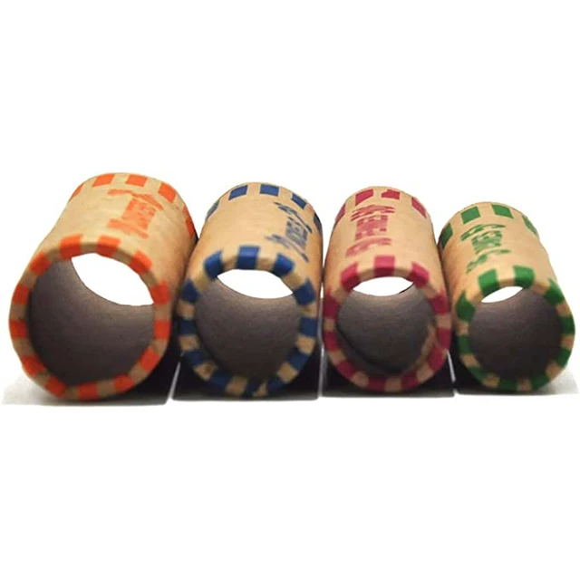Alt view image 3 of 5 - L LIKED 256 Assorted Preformed Coin Wrappers Quarters Pennies Nickels Dimes Color-coded, preformed, easy to use, tear-resistant kraft paper, for banks, retail & home