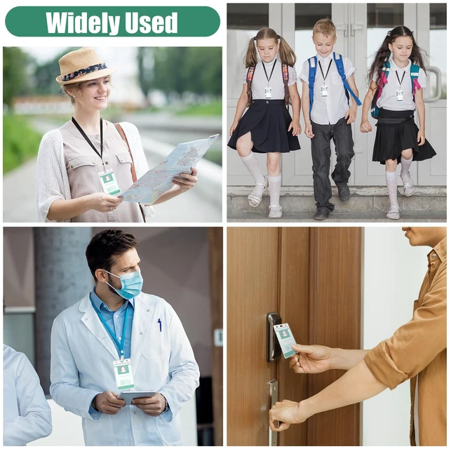 Alt view image 7 of 7 - 400 Pack Vertical Id Badge Holders, Clear Waterproof PVC, 4.5 x 2.7 in Resealable Zip Closure, Transparent And Scannable, Soft Durable Pvc, Fits Id Cards, Name Tags, Work And School Use
