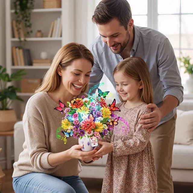 Alt view image 5 of 7 - Birthday Cards for Women,with Light and Music Daisy Pull-out Butterfly 10 Inch Forever Flower Bouquet, 3D Pop Up Birthday Gift Card for Wife Mom Daughter Sister (Blank Notecard & Envelope)