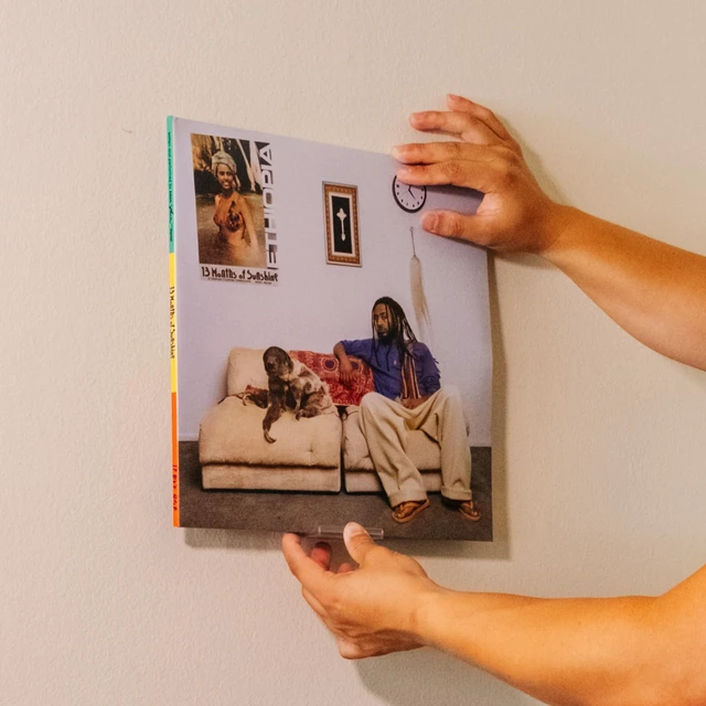 Alt view image 7 of 7 - Adhesive Vinyl Wall Mount (8-Pack) Strong Hold Record Holder Wall, Record-Safe Easy Installation, Album Wall Mount for 1LP and 2LP White