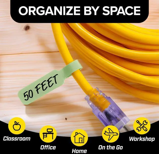 Alt view image 6 of 7 - Cable Labels - Large, Macaron (30-Pack) Colorful Write-On Tags for Basement and Office Organizing