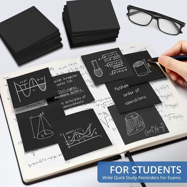 Alt view image 6 of 7 - 36 Pads Sticky Notes, 3 x 3 Inches, Black Colors, 50 Sheets/Pad Bulk Self-Stick Note Pads for Office, Study, and Daily Organization, Sticky Notes for Reminders, Lists