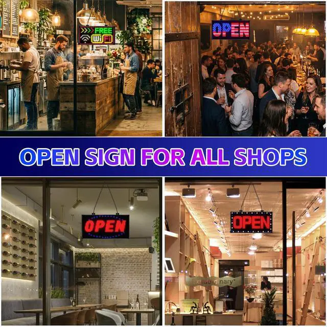 Alt view image 7 of 7 - Dual Row Programmable LED Sign, 13"x8" Colorful Bright Advertising Open Signs for Business, Electric Scrolling LED Display with Remote for Business Store Bar Hotel