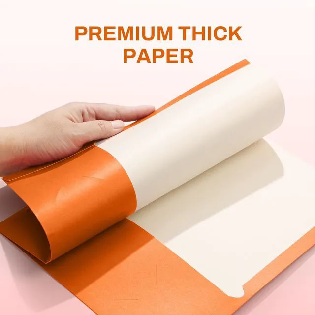Alt view image 3 of 7 - Two Pocket Folders, 50 Pack File Folders with Business Card Slot, Textured Paper, Fit Letter Size Paper, Paper File Folder for School Office Home Business, Orange