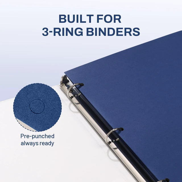 Alt view image 4 of 7 - Two Pocket Folders, 50 Pack File Folders with Business Card Slot, Textured Paper, Fit Letter Size Paper, Paper File Folder for School Office Home Business, Navy Blue