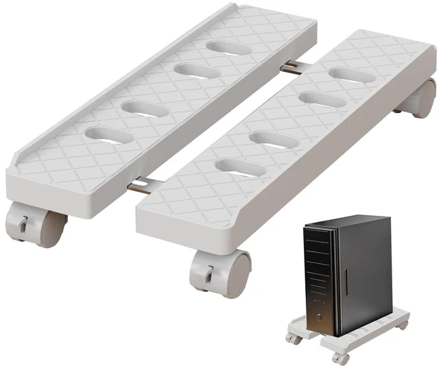 Main image of Adjustable Computer Tower Stand, Ventilated Mobile CPU Holder Fits Most PC Tower, Under Desk CPU Holder PC Floor Cart Computer Riser for Students and Gamers