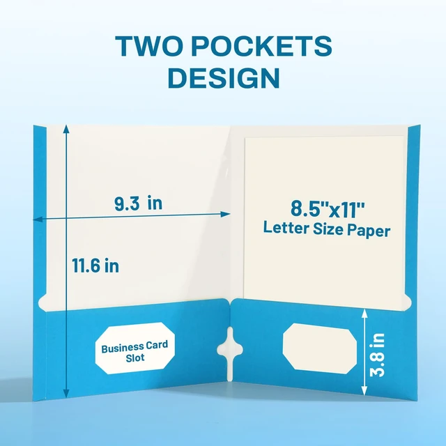 Alt view image 2 of 7 - Folders with Pockets 3 Hole Punched(50 Pack, Assorted Colors), 2 Pocket Folders Fit Letter Size Paper, Paper File Folder for School Office Home Bussiness