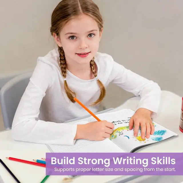 Alt view image 5 of 7 - Primary Ruled Composition Notebook K-2, Cute Composition Notebook 4 Pack 9-3/4" x 7-1/2", 160 Pages (80 Sheets), Pastel Primary Composistion Notebook Perfect for School Office Supplies