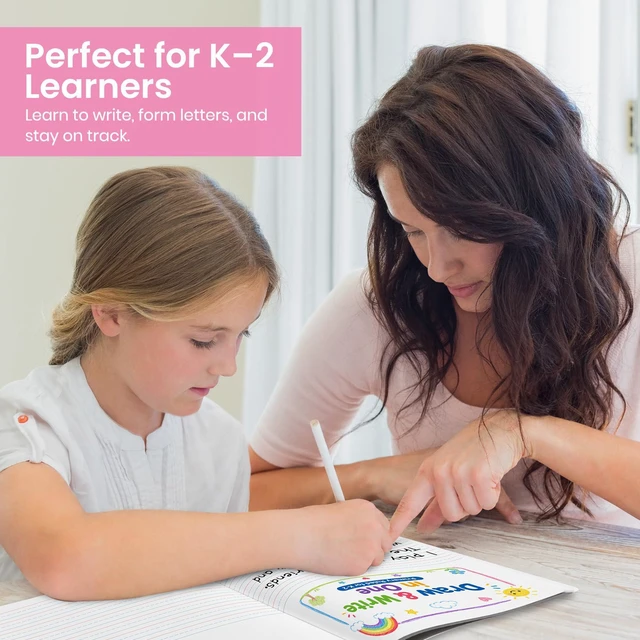 Alt view image 6 of 7 - Primary Ruled Composition Notebook K-2, Cute Composition Notebook 4 Pack 9-3/4" x 7-1/2", 160 Pages (80 Sheets), Pastel Primary Composistion Notebook Perfect for School Office Supplies