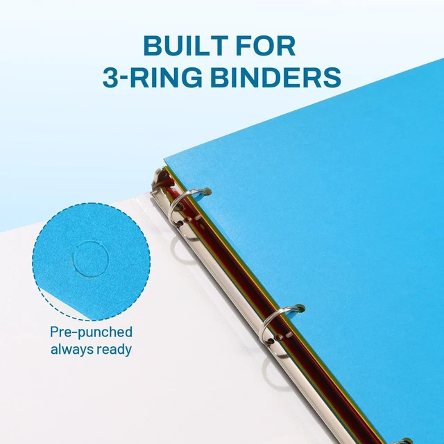 Alt view image 4 of 7 - Folders with Pockets 3 Hole Punched(50 Pack, Assorted Colors), 2 Pocket Folders Fit Letter Size Paper, Paper File Folder for School Office Home Bussiness