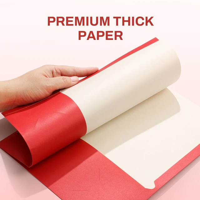 Alt view image 3 of 7 - Folders with Pockets 3 Hole Punched(50 Pack, Red), 2 Pocket Folders Fit Letter Size Paper, Paper File Folder for School Office Home Business