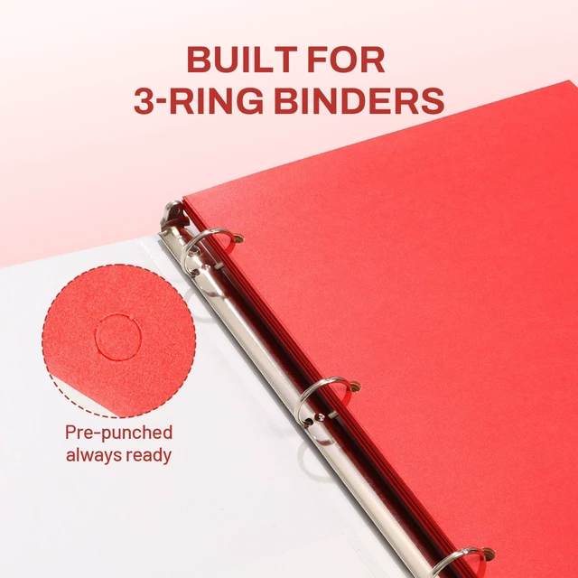 Alt view image 4 of 7 - Folders with Pockets 3 Hole Punched(50 Pack, Red), 2 Pocket Folders Fit Letter Size Paper, Paper File Folder for School Office Home Business