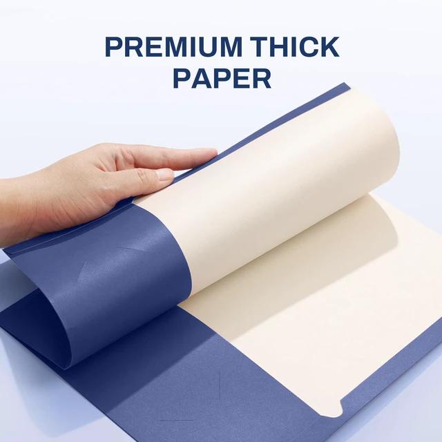 Alt view image 3 of 7 - Folders with Pockets 3 Hole Punched(50 Pack, Dark Blue), 2 Pocket Folders Fit Letter Size Paper, Paper File Folder for School Office Home Bussiness