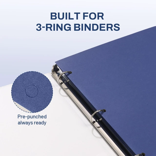 Alt view image 4 of 7 - Folders with Pockets 3 Hole Punched(50 Pack, Dark Blue), 2 Pocket Folders Fit Letter Size Paper, Paper File Folder for School Office Home Bussiness