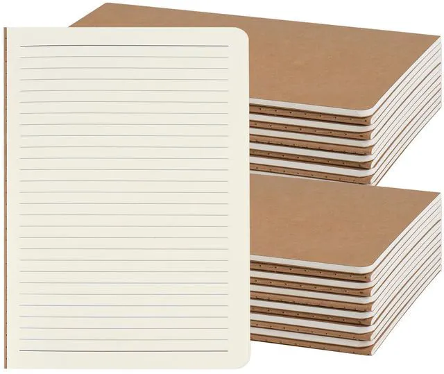 Main image of 24 Pack A5 Kraft Notebooks Bulk, 8.15x5.5 Inches Lined Paper Journaling Notebooks, Notebooks for Work, Composition Notebooks for School, Journal Notebooks for Office, 60 Pages