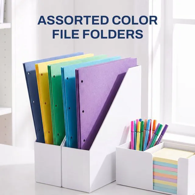 Alt view image 5 of 7 - Folders with Pockets 3 Hole Punched(50 Pack, Dark Blue), 2 Pocket Folders Fit Letter Size Paper, Paper File Folder for School Office Home Bussiness