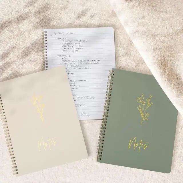 Alt view image 2 of 7 - Aesthetic Spiral Notebook Set of 3 For Women 10.5 x 8 - College Ruled College Ruled Journal/notebook with Large Pockets and Lined Pages - Supplies to Stay Organized at Work or School