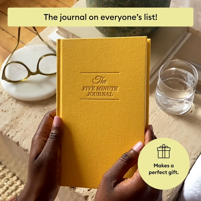 Alt view image 7 of 7 - The Five Minute Journal, Original Daily Gratitude Journal, Manifestation Journal for Mindfulness, Undated Daily Journal with Gold Foiling, Plastic-Free, Yellow