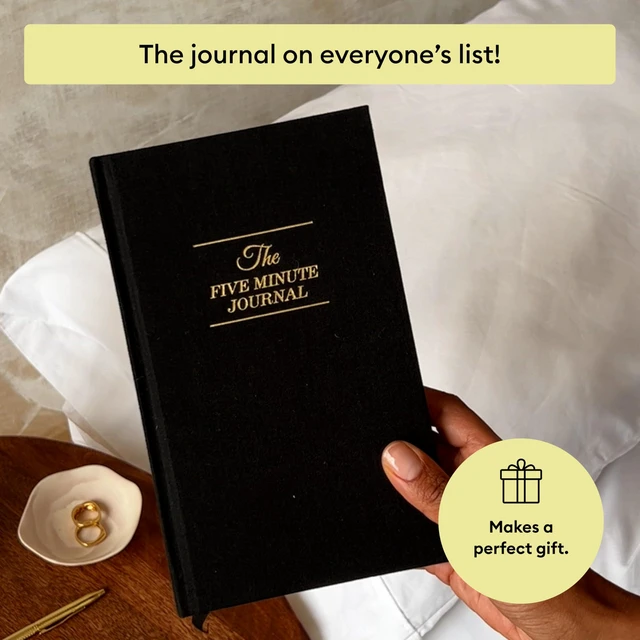 Alt view image 7 of 7 - The Five Minute Journal, Original Daily Gratitude Journal, Reflection & Manifestation Journal for Mindfulness, Undated Daily Journal with Gold Foiling, Plastic-Free, Black