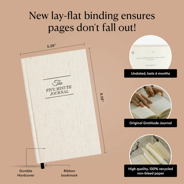 Alt view image 5 of 7 - The Five Minute Journal - Original Daily Gratitude Journal for Women & Men - Mindfulness, Happiness & Daily Reflection - Undated Planner - Affirmation Journal - Gifts for Women