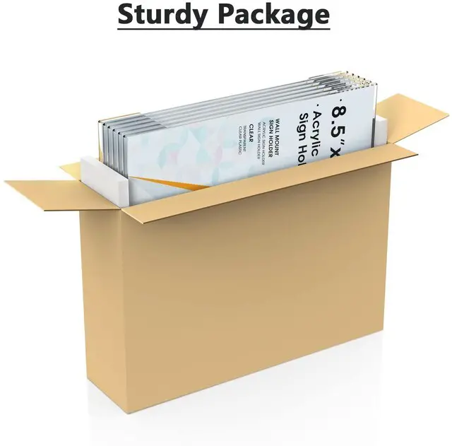 Alt view image 7 of 7 - Acrylic Sign Holder 8.5 x 11 Wall Mount with Tape, 12 Pack Strong Double-Sided Tape, Easy Insert and Replace Signs, Posters and Documents, Acrylic Frame for Office, Home, Store