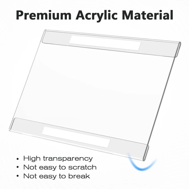 Alt view image 5 of 7 - Acrylic Sign Holder 8.5 x 11 Wall Mount, 12 Pack, Landscape Includes Strong Double-Sided Tape, Easy Insert and Replace Document and Flyer, Acrylic Frame for Office, Home, Store