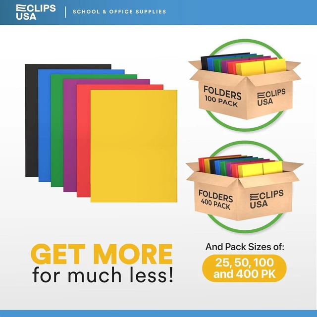 Alt view image 7 of 7 - Folders with Pockets 2 Pocket Folders Bulk Holds 100 Sheets (50 Sheets Per Pocket) Assorted Colors Office School (200 Pack)