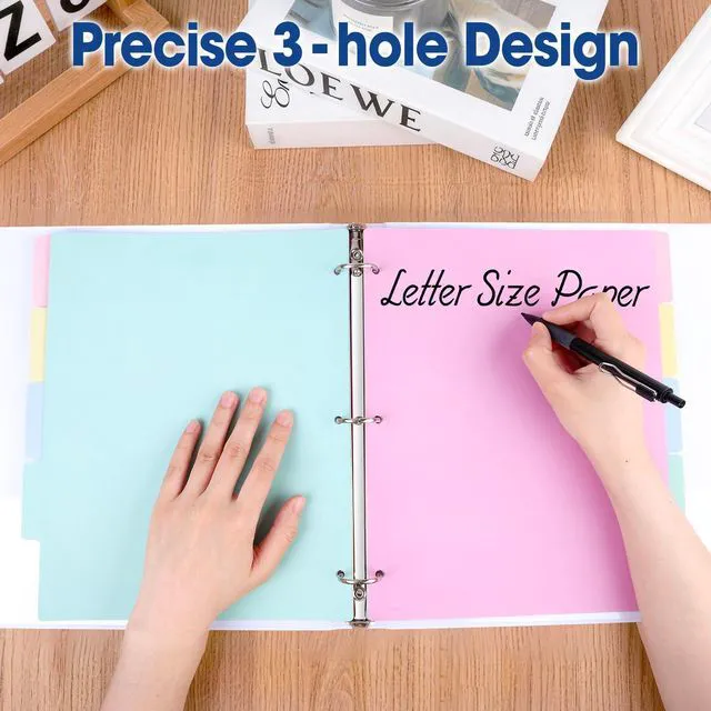 Alt view image 3 of 7 - 150 Pcs Colored Binder Dividers with Tabs, 1/5 Cut Tabs, Dividers for 3 Ring Binder, Blank Write On Binder Dividers in 5 Tab Sets, Letter Size, 150 Dividers, 30 Sets, Pastels