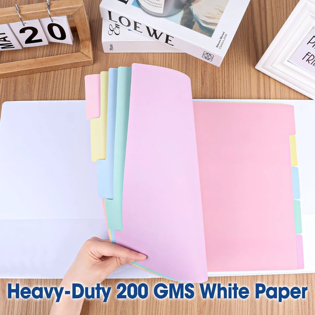 Alt view image 5 of 7 - 150 Pcs Colored Binder Dividers with Tabs, 1/5 Cut Tabs, Dividers for 3 Ring Binder, Blank Write On Binder Dividers in 5 Tab Sets, Letter Size, 150 Dividers, 30 Sets, Pastels