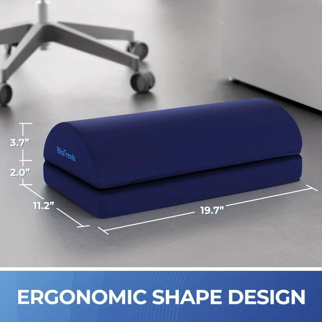 Alt view image 3 of 7 - Foot Rest Under Desk, Foot Stool with 2 Adjustable Heights Comfortable Footrest with Washable Cover for Car,Home and Office to Relieve Back,Lumbar,Knee Pain(XX-Large, Blue)