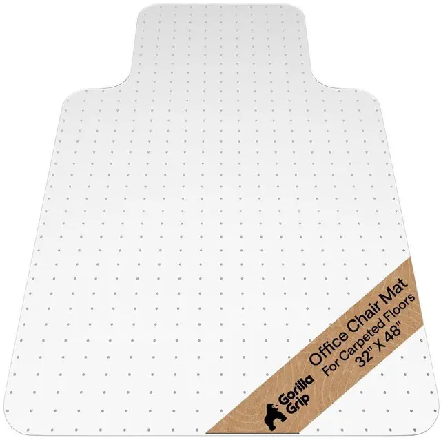 Main image of Office Chair Mat for Carpet Floors, Heavy Duty 32x48 Clear Lip Easy Glide Slip Resistant Mats Under Desk, Carpeted Floor Protector for Work and Gaming Rolling Chairs, Computer Accessories