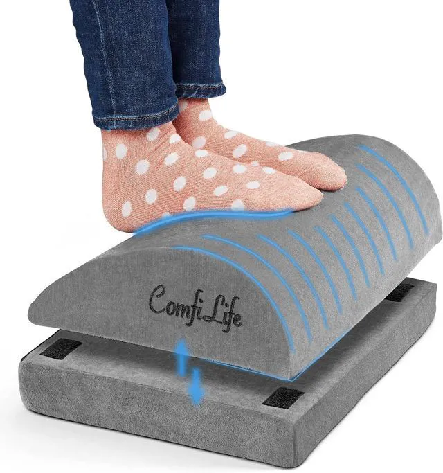 Main image of Foot Rest for Under Desk at Work Adjustable Desk FootRest for Office Chair, Gaming Accessories Ergonomic Teardrop Design for Back, Hip & Leg Pain Relief 100% Memory Foam (Gray)