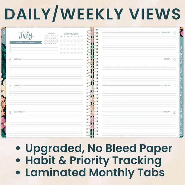Alt view image 2 of 7 - 2026-2027 Planner (8.5 x 11") 13 Month Academic Organizer (July 2026 - July 2027) - Weekly & Monthly Agenda Book with Stickers & Tabs - Blooming Wildly